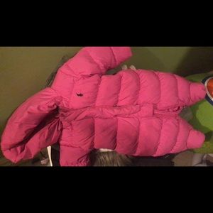 Pink polo winter snowsuit 3-6 months
